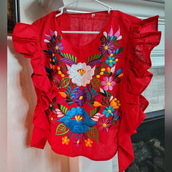 Hand Embroidered Blouse NWOT - Picture 4 of 8